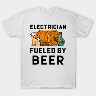 Funny Electrician Beer Lover Design T-Shirt